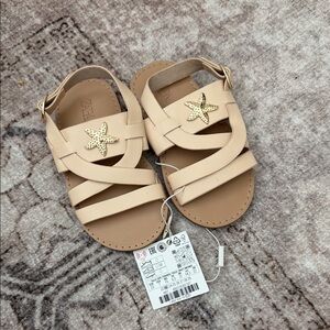 Zara Beige Starfish Toddler Girls' Sandals